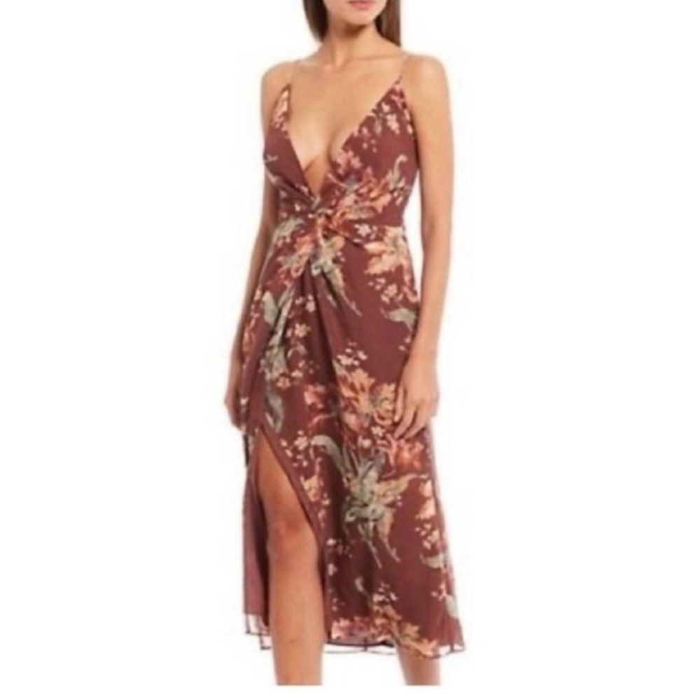 Brown floral dress